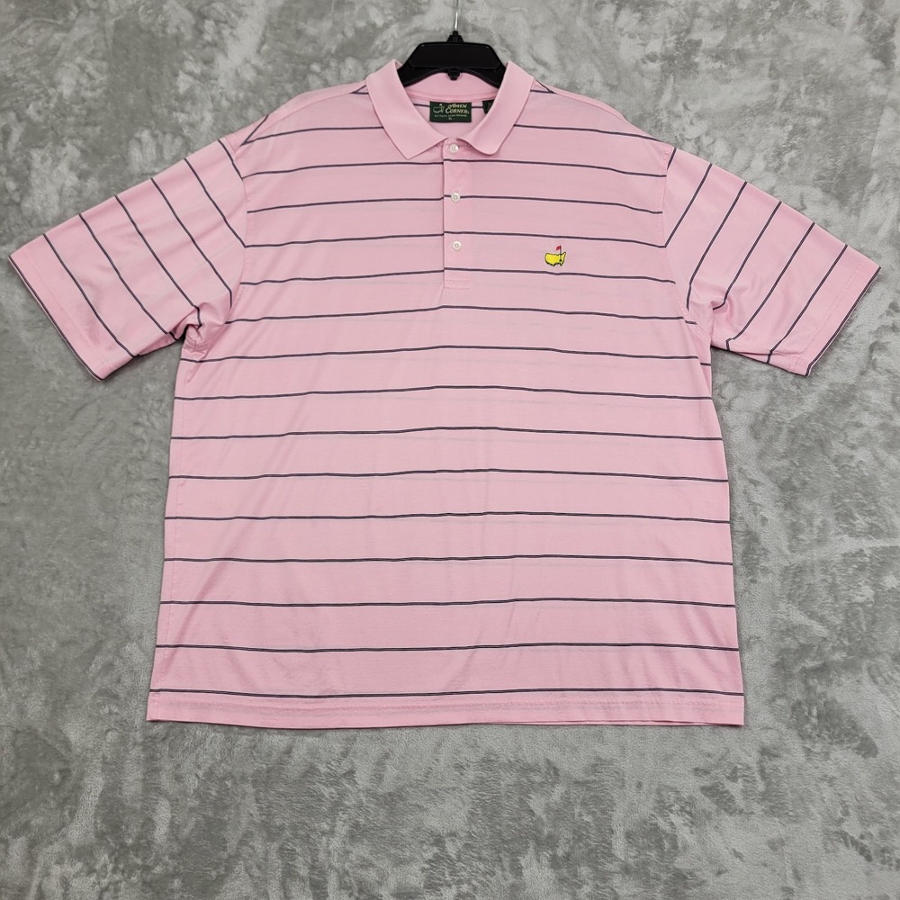 Amen Corner Masters Golf Polo Pink Striped Mens XL‎ Augusta National Cotton